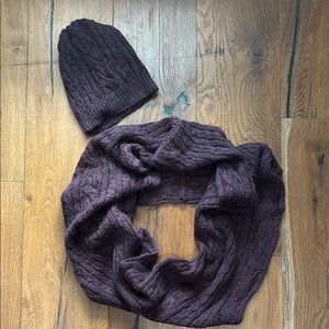 All Saints Ribbed Knit Scarf and Hat Set